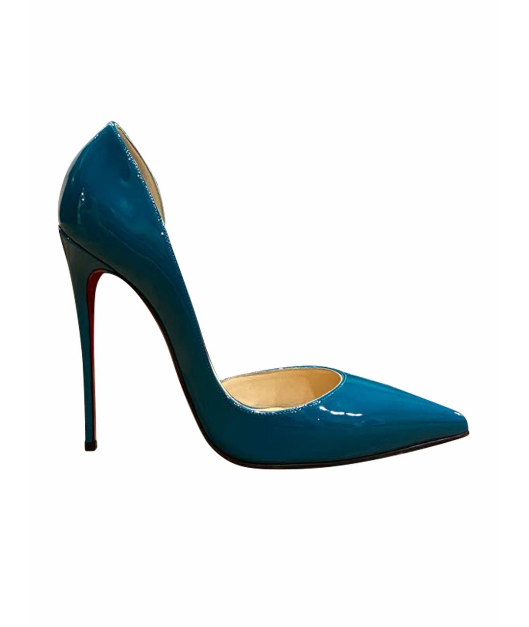 CHRISTIAN LOUBOUTIN Бирюзовые туфли из лакированной кожи, фото 1