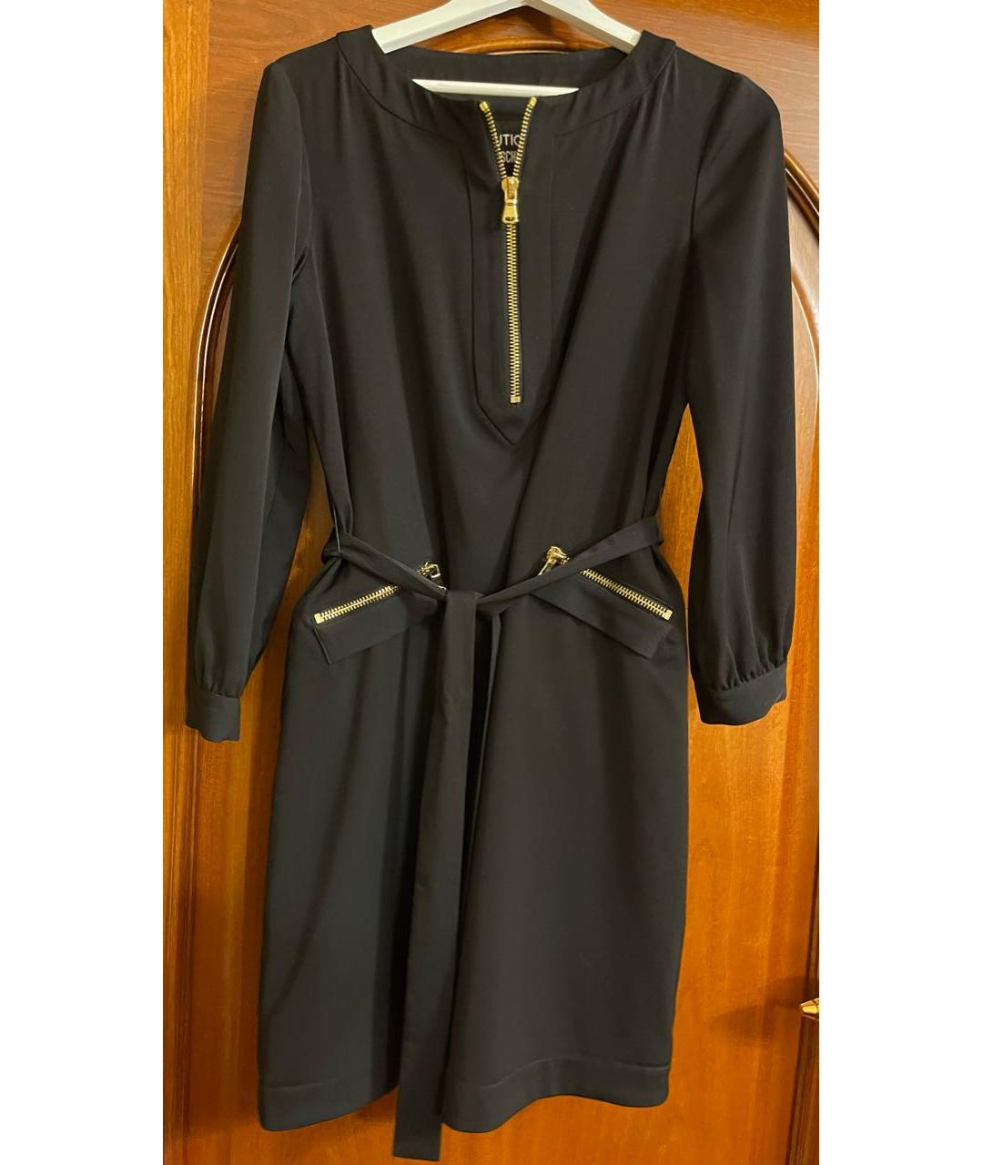 BOUTIQUE MOSCHINO Черное полиэстеровое повседневное платье, фото 6