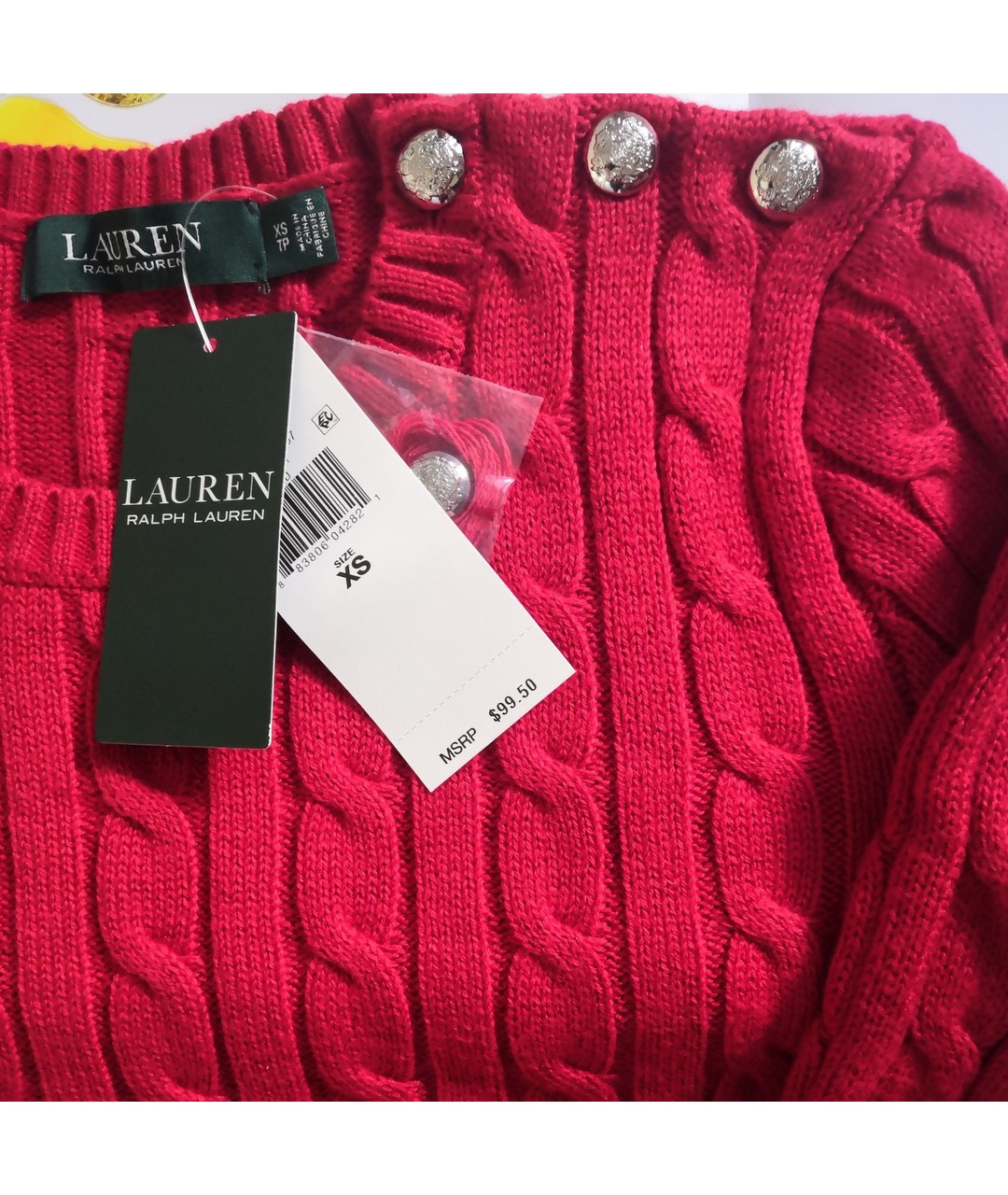 RALPH LAUREN Красный хлопковый джемпер / свитер, фото 4