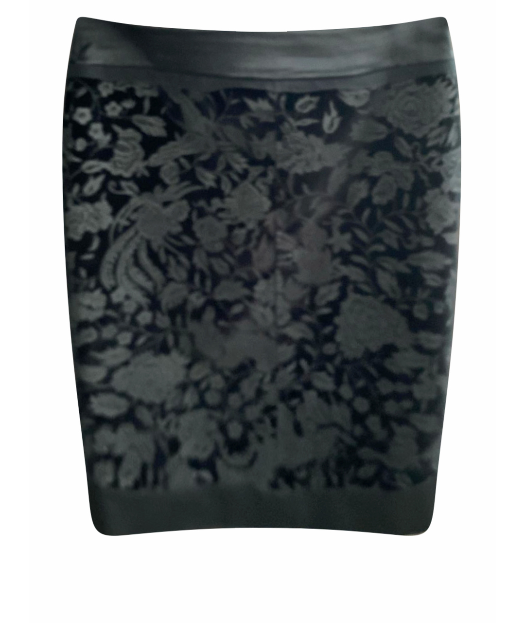 LA PERLA Черная бархатная юбка миди, фото 1