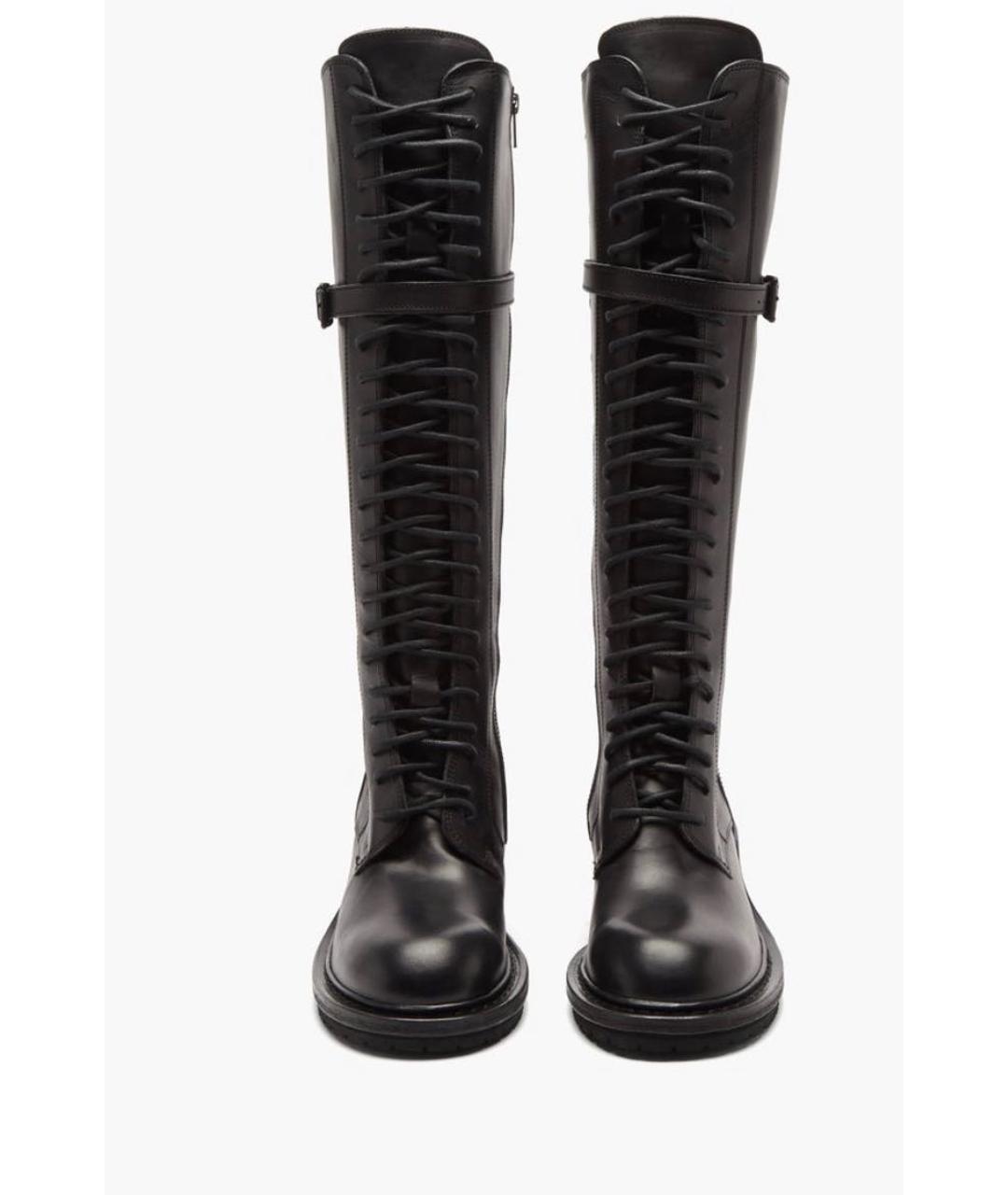 ANN DEMEULEMEESTER Черные кожаные сапоги, фото 2