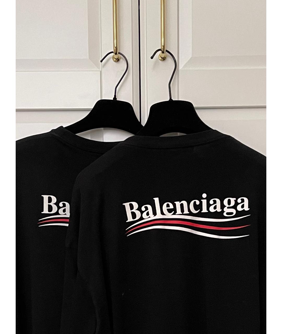 BALENCIAGA Черная хлопковая футболка, фото 9