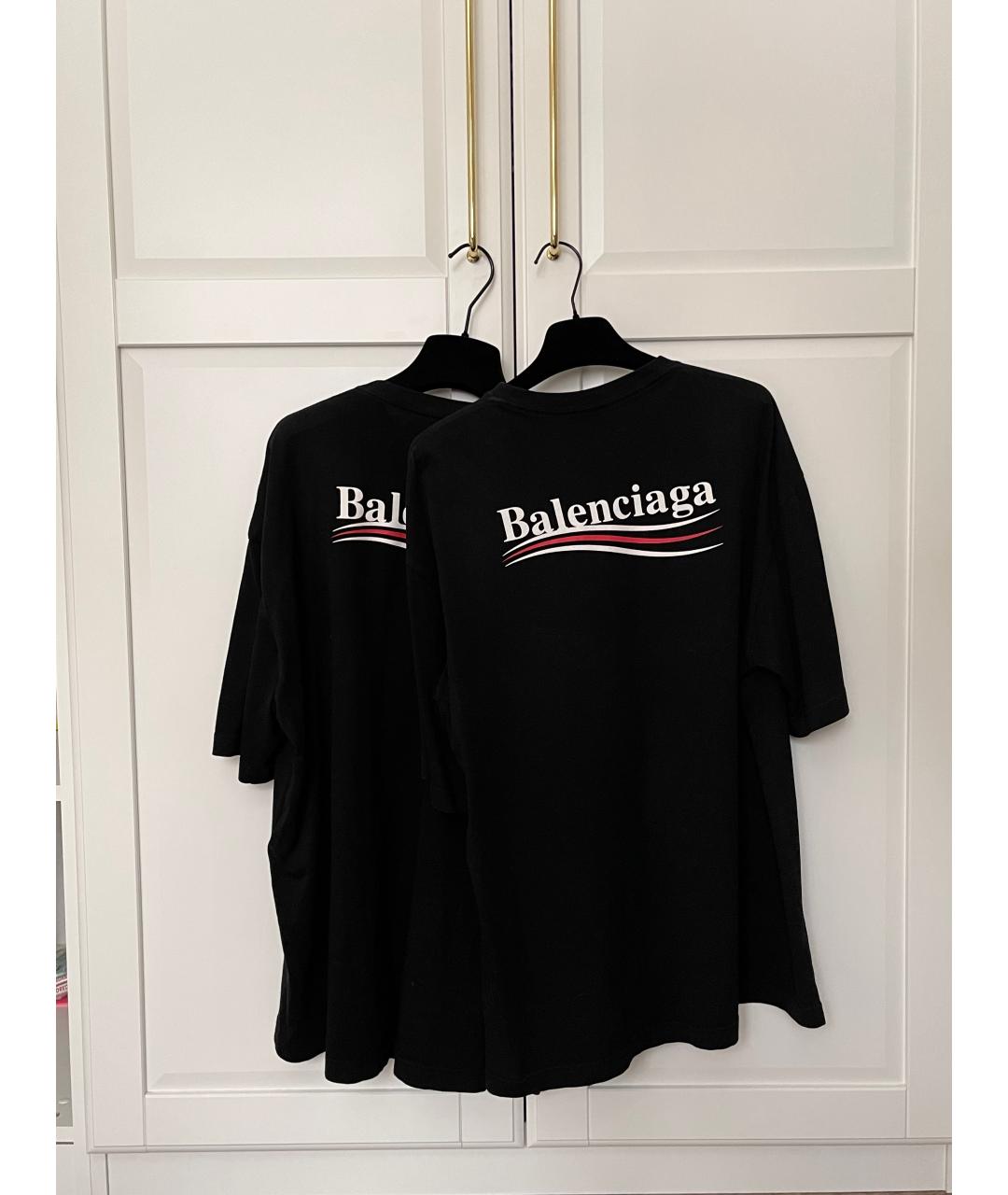 BALENCIAGA Черная хлопковая футболка, фото 8