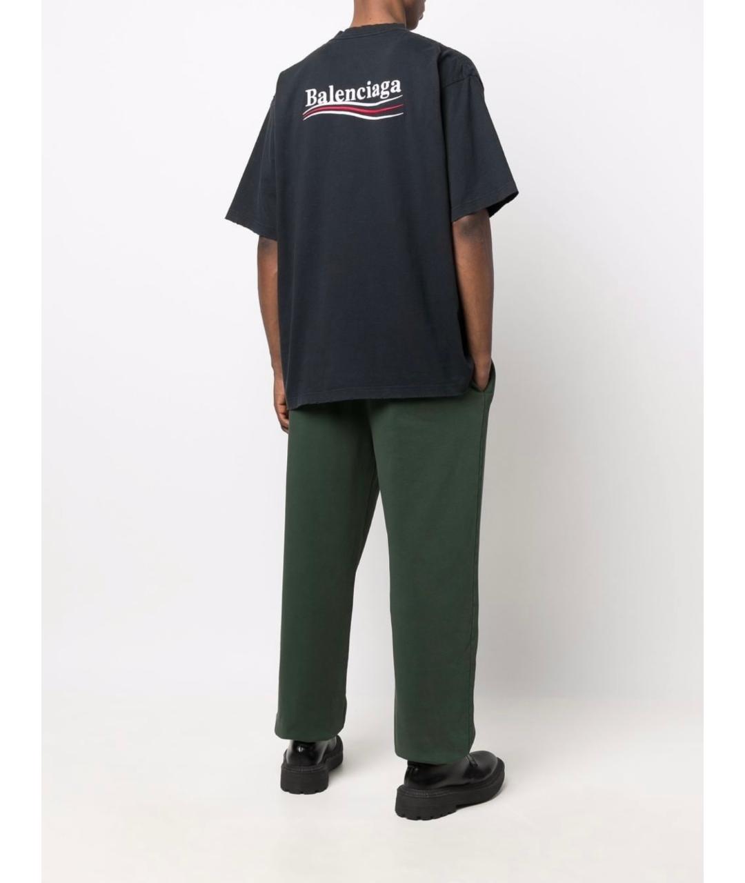 BALENCIAGA Черная хлопковая футболка, фото 4