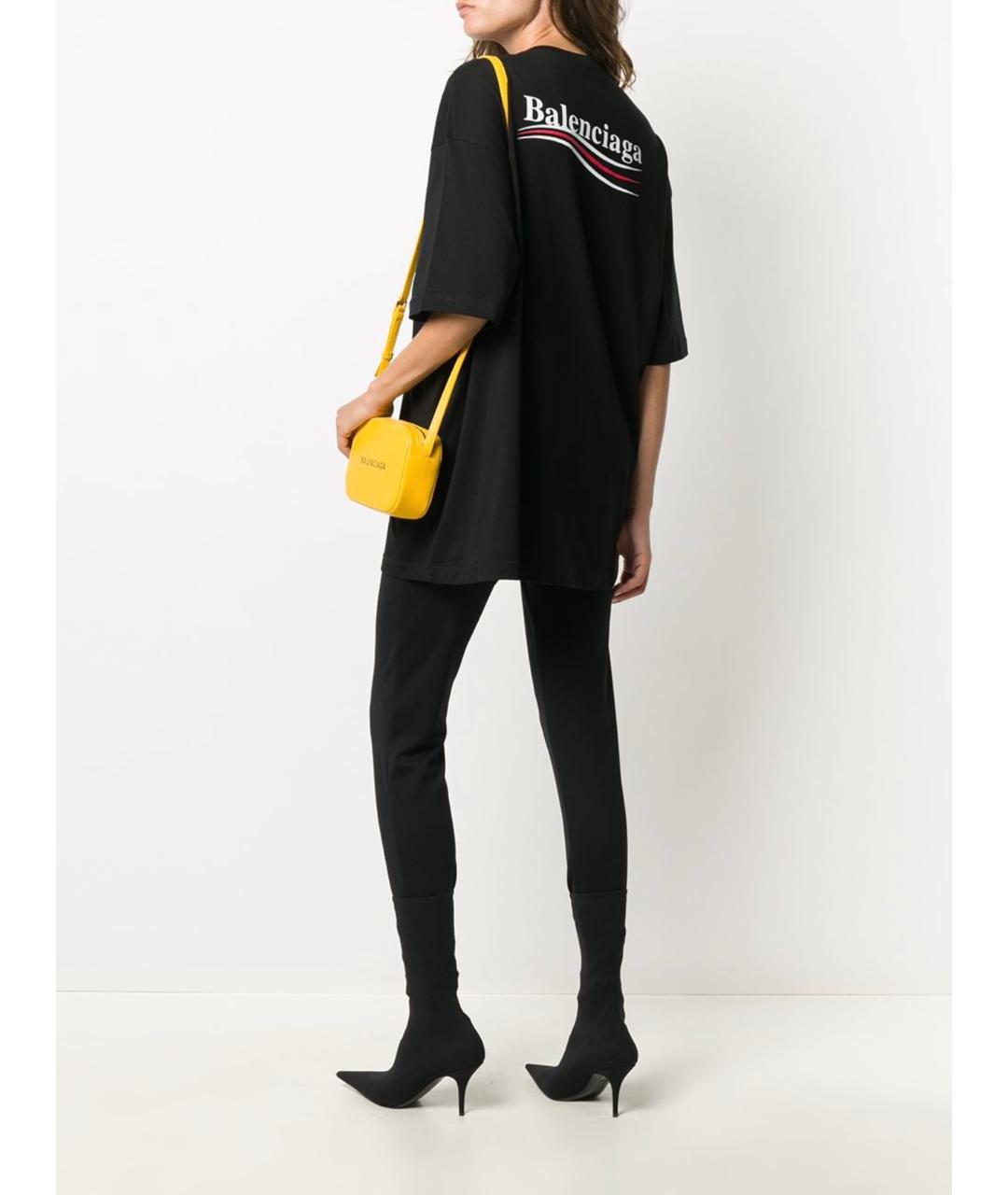 BALENCIAGA Черная хлопковая футболка, фото 2