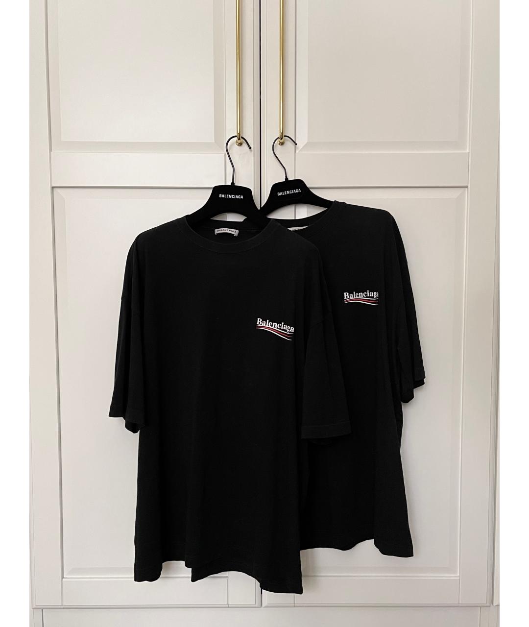 BALENCIAGA Черная хлопковая футболка, фото 6