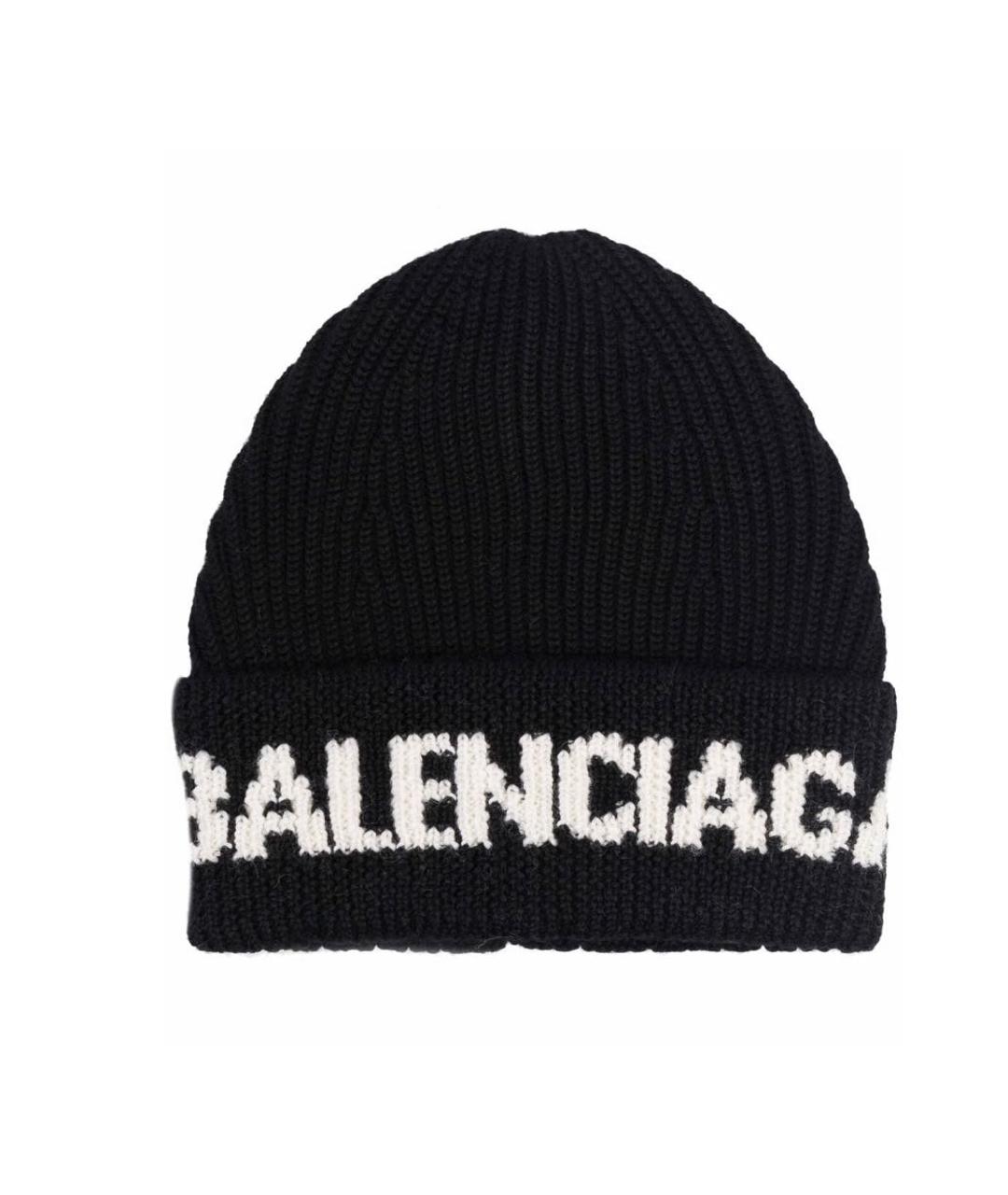 BALENCIAGA Черная шерстяная шапка, фото 1