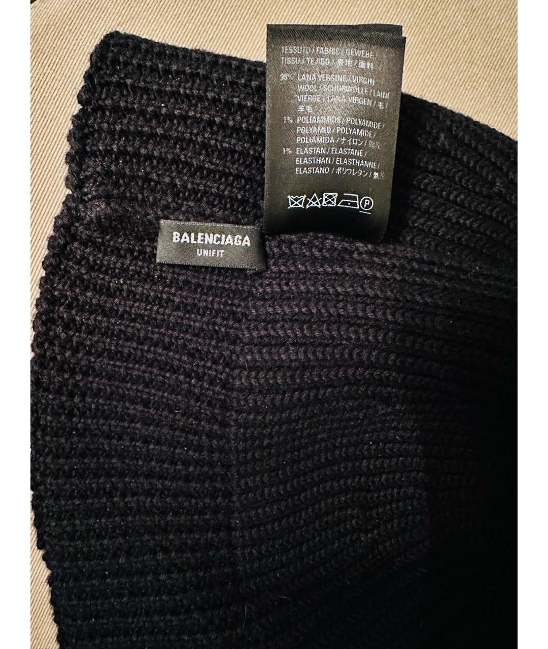 BALENCIAGA Черная шерстяная шапка, фото 4
