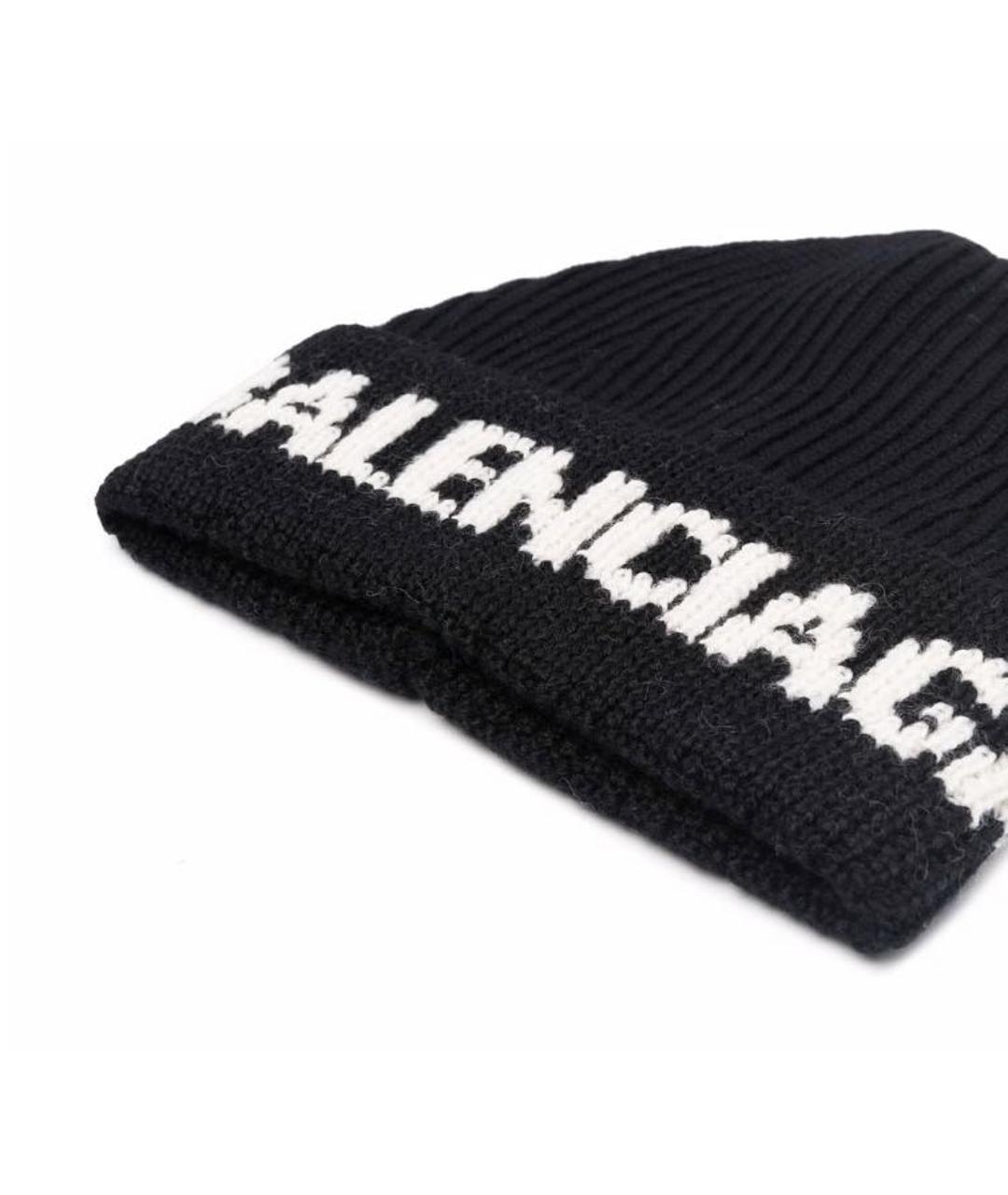 BALENCIAGA Черная шерстяная шапка, фото 2