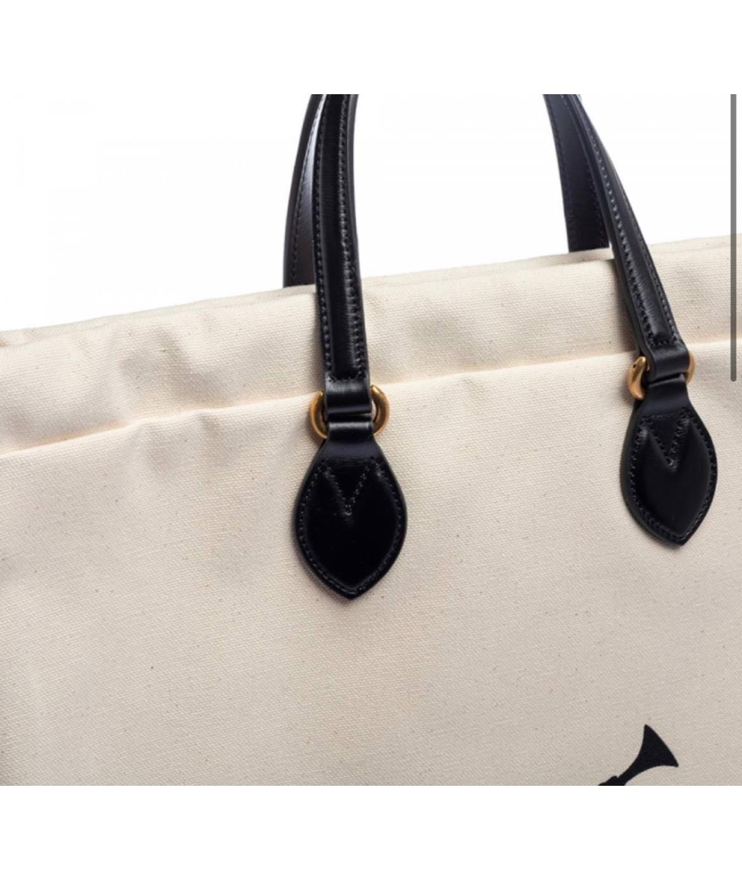 GUCCI Бежевая тканевая пляжная сумка, фото 4