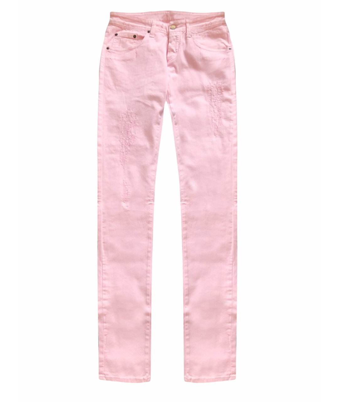 ICEBERG Розовые хлопко-эластановые прямые джинсы, фото 1