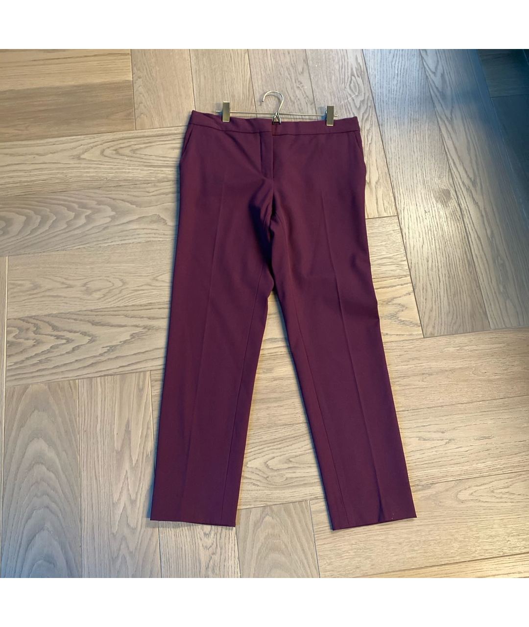 SALVATORE FERRAGAMO Бордовые шерстяные прямые брюки, фото 5