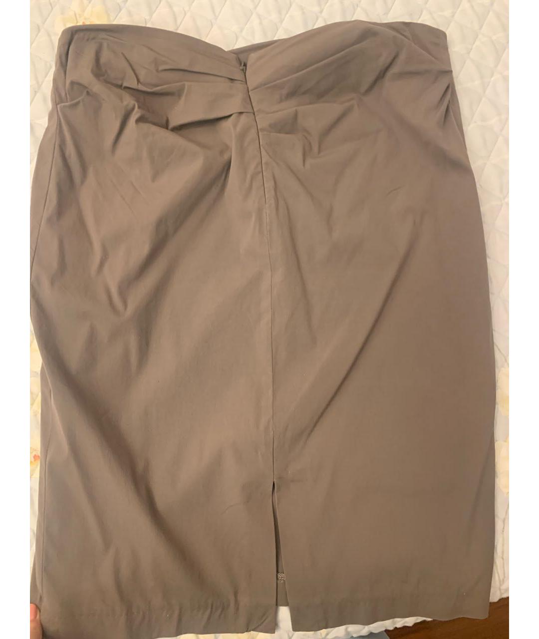 BRUNELLO CUCINELLI Антрацитовая хлопковая юбка мини, фото 2