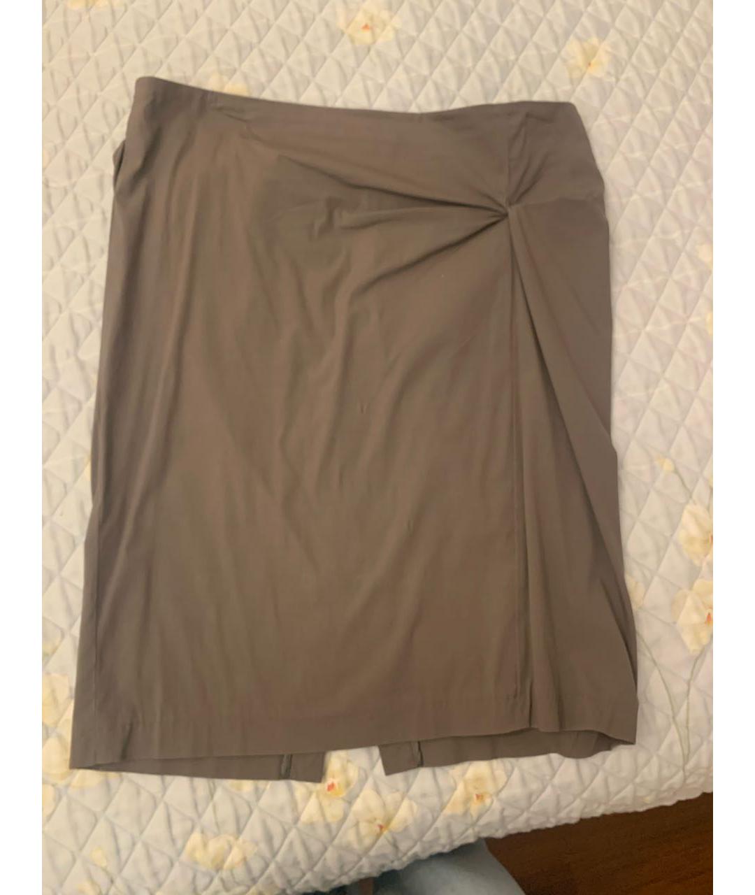 BRUNELLO CUCINELLI Антрацитовая хлопковая юбка мини, фото 4