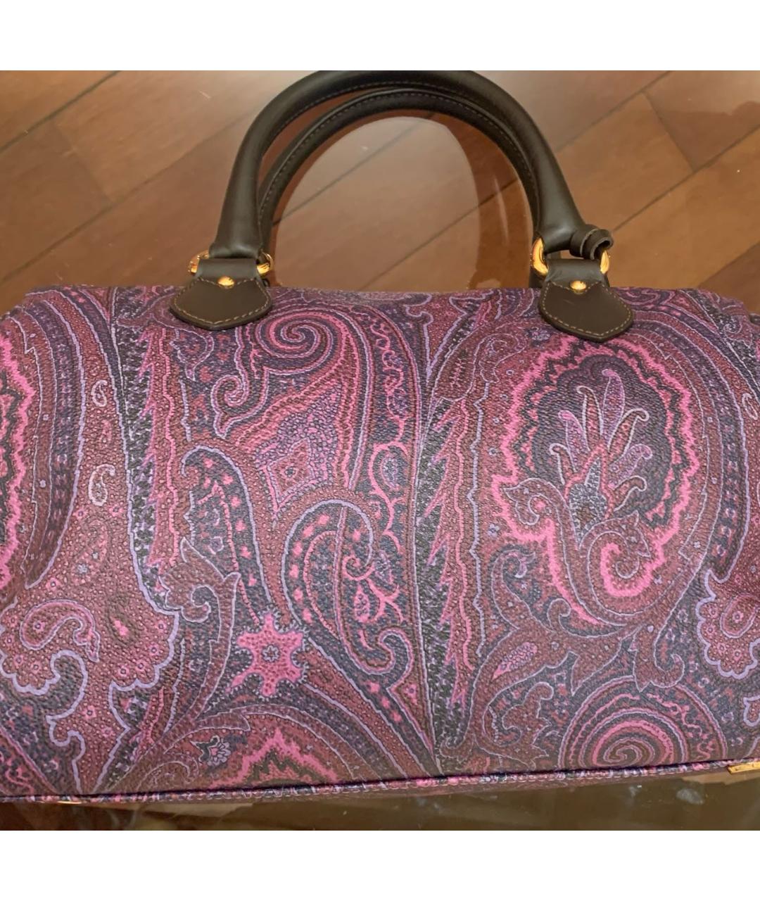 ETRO Фиолетовая кожаная сумка с короткими ручками, фото 3