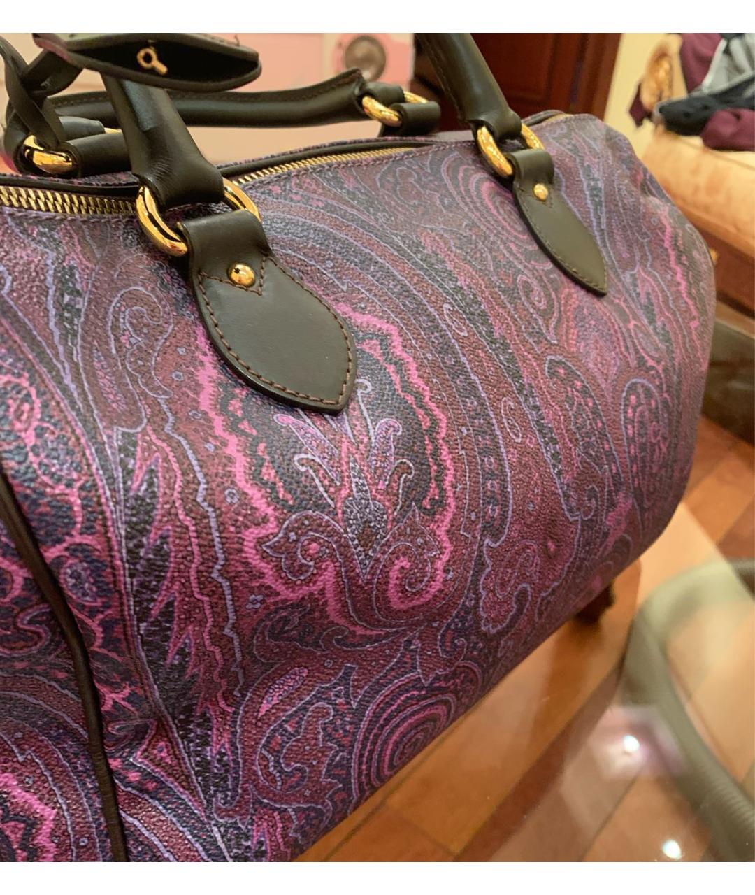 ETRO Фиолетовая кожаная сумка с короткими ручками, фото 2
