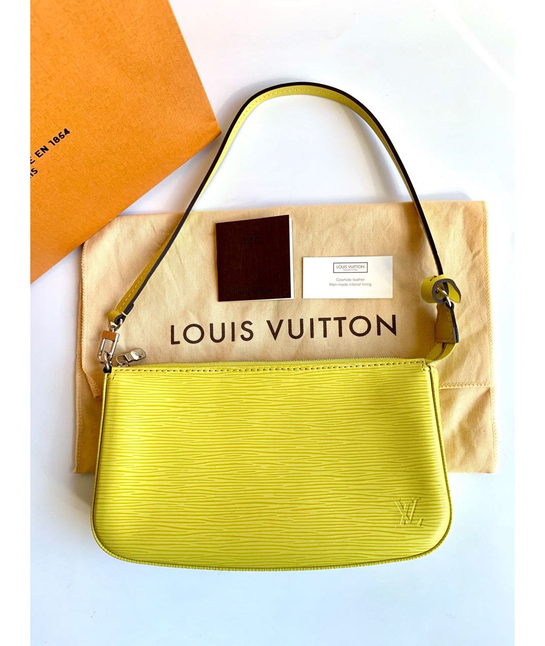 LOUIS VUITTON PRE-OWNED Желтая кожаная сумка тоут, фото 2