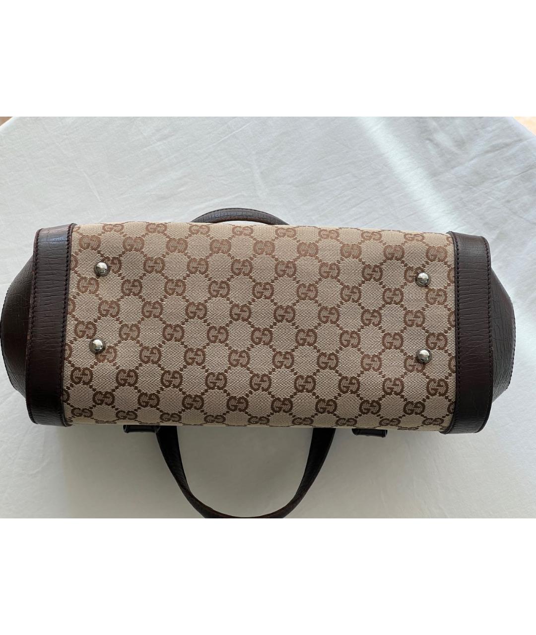 GUCCI Коричневая кожаная сумка с короткими ручками, фото 6