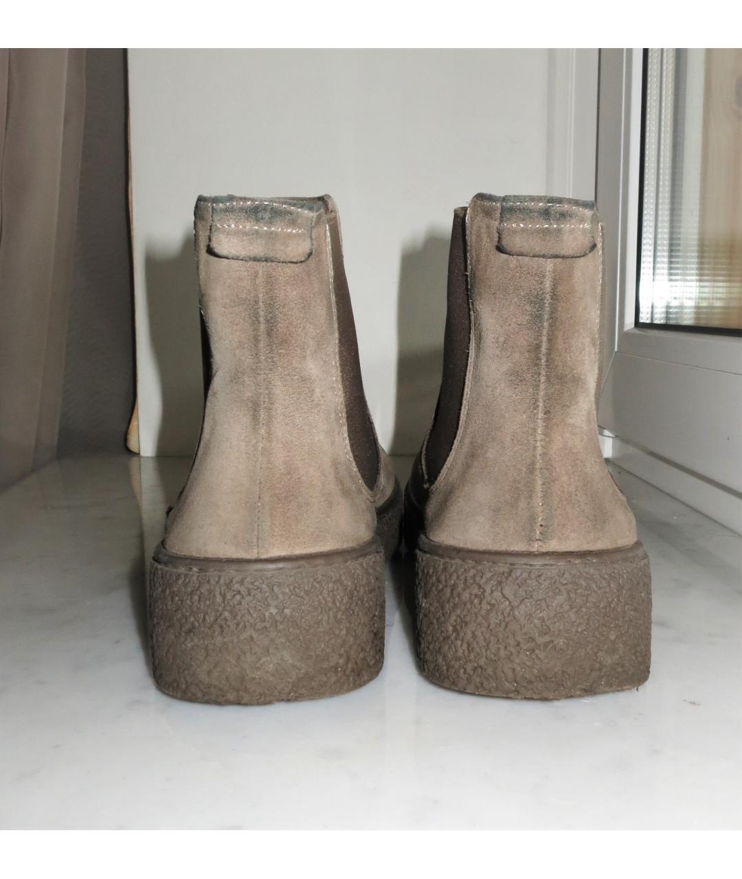 Principe di Bologna Бежевые замшевые ботинки, фото 7