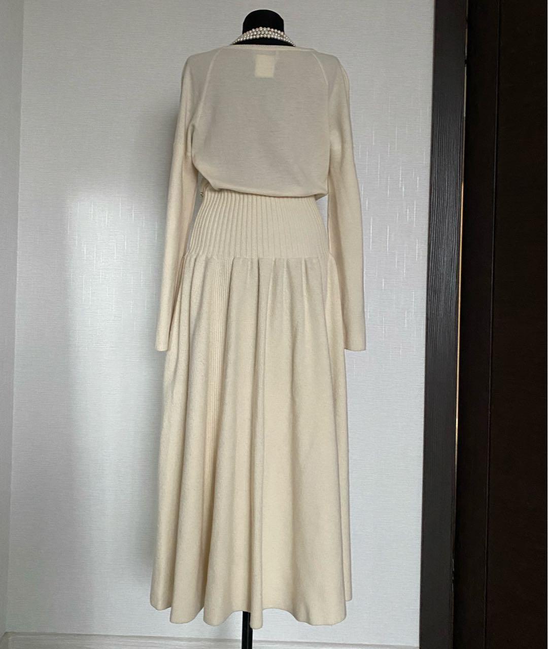 CHANEL PRE-OWNED Белое шерстяное повседневное платье, фото 2