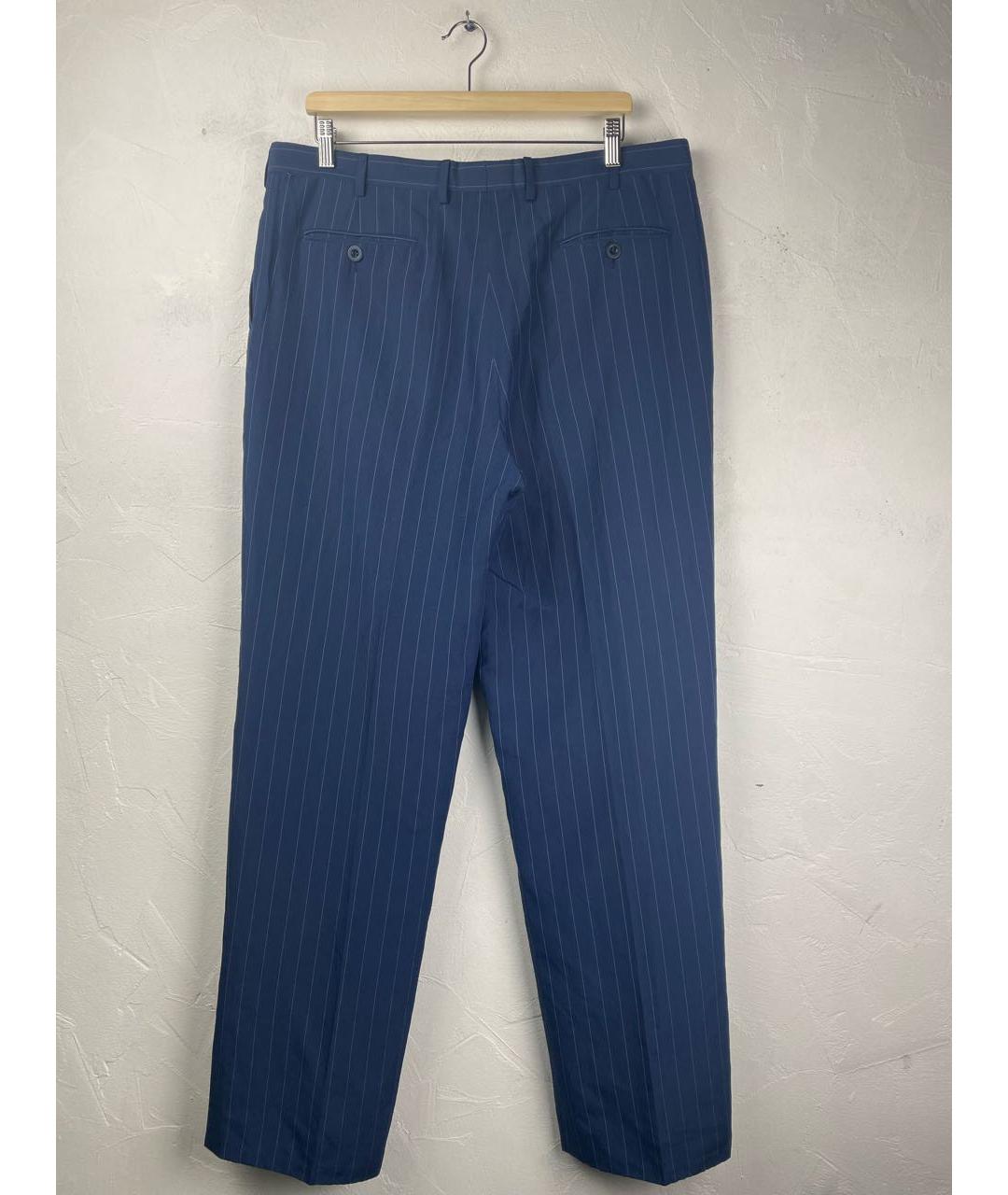 BRIONI Синие шелковые классические брюки, фото 2