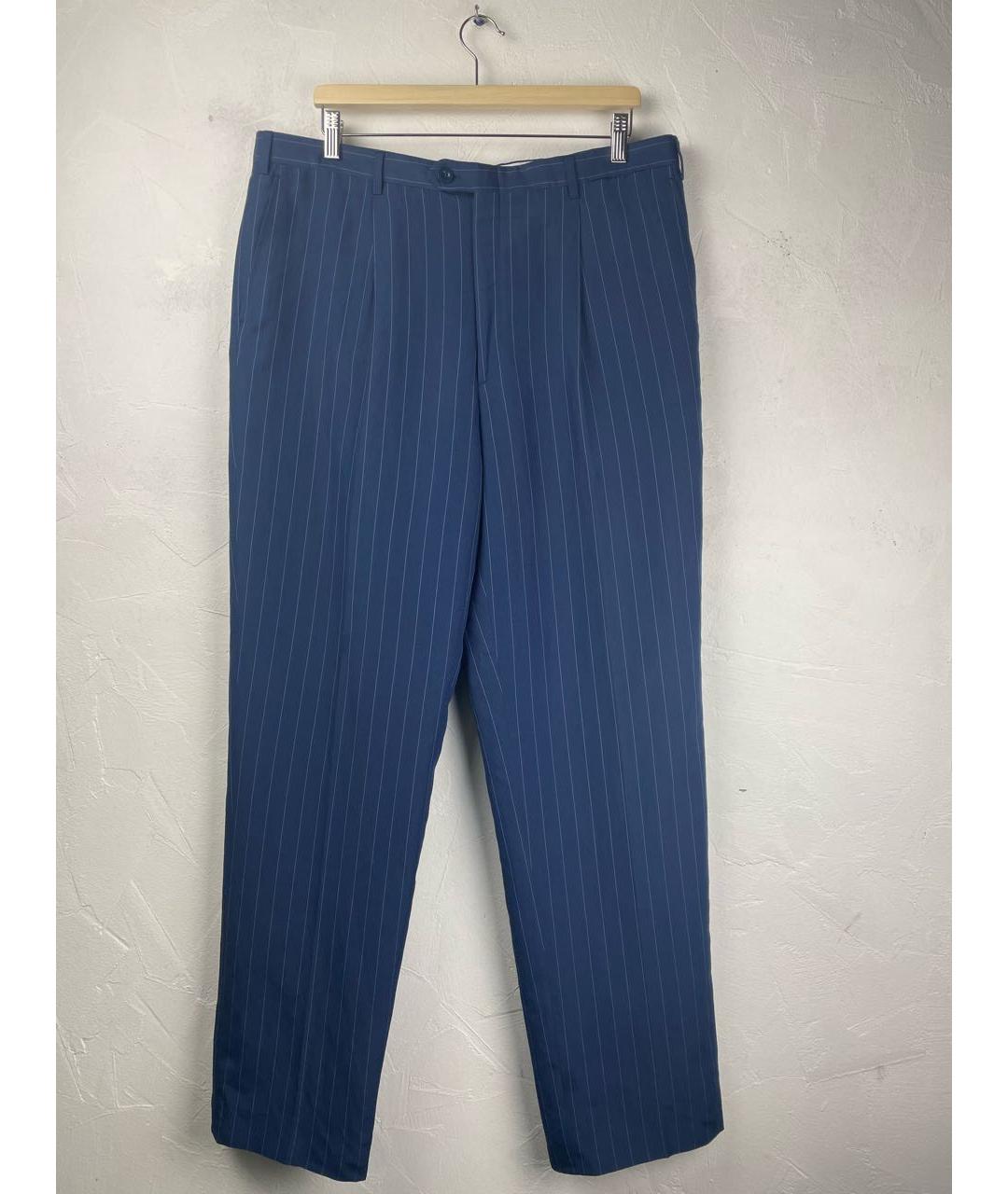 BRIONI Синие шелковые классические брюки, фото 6