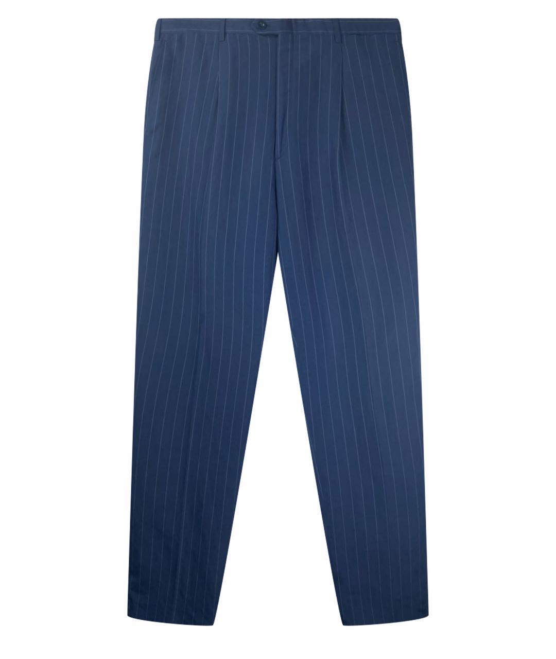 BRIONI Синие шелковые классические брюки, фото 1