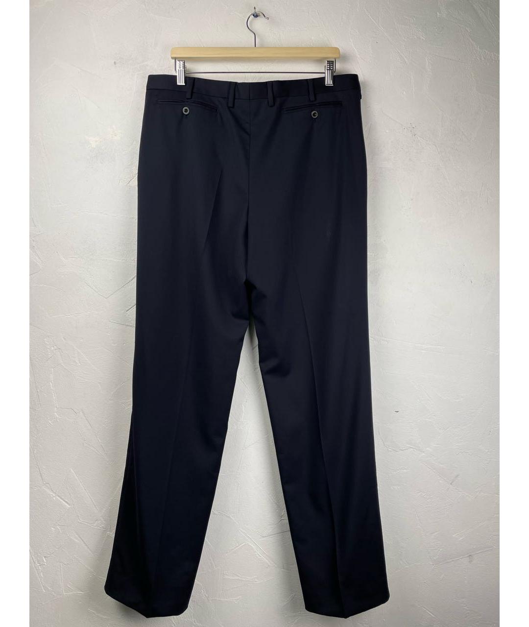 BRIONI Темно-синие шерстяные классические брюки, фото 2