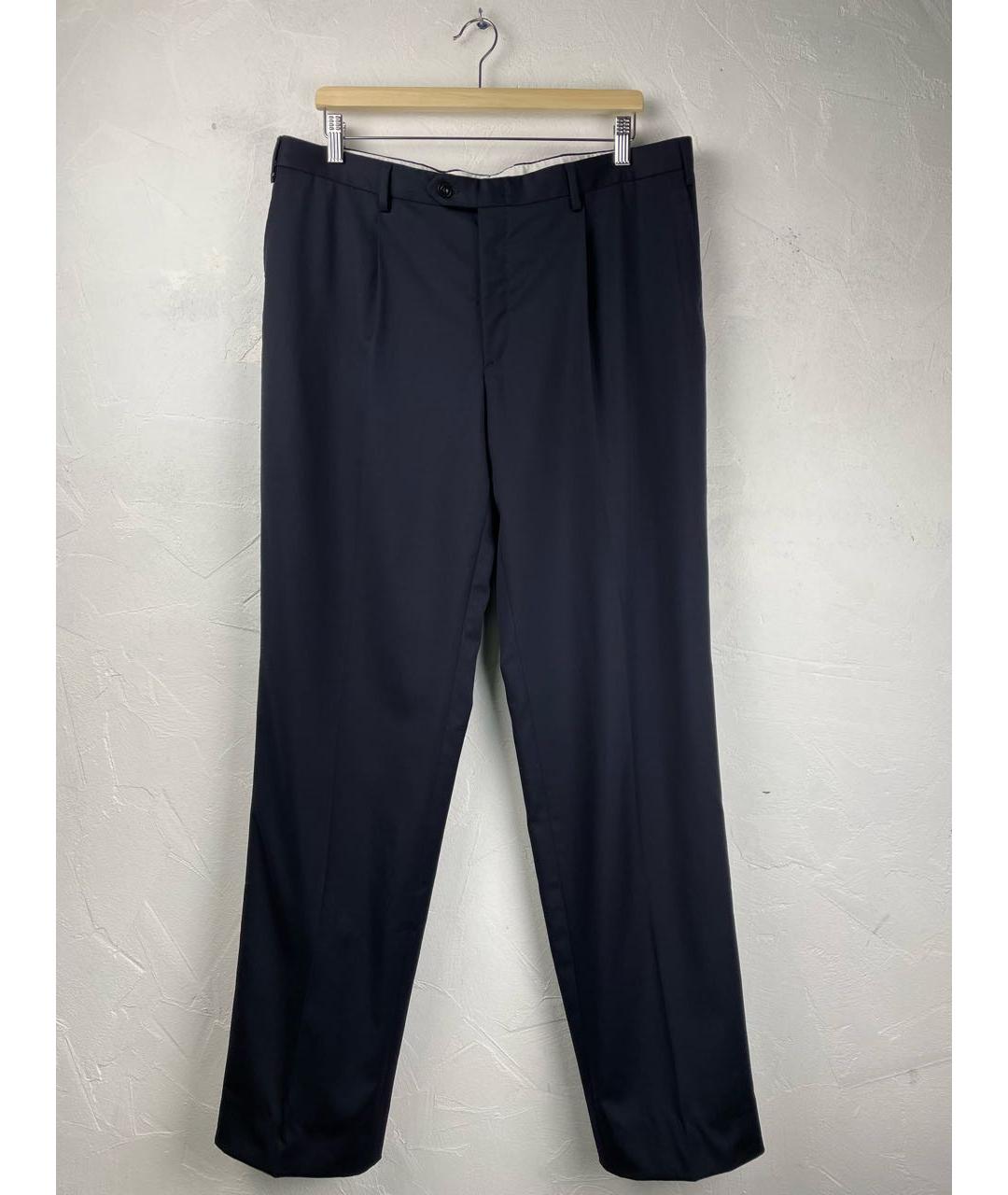 BRIONI Темно-синие шерстяные классические брюки, фото 6