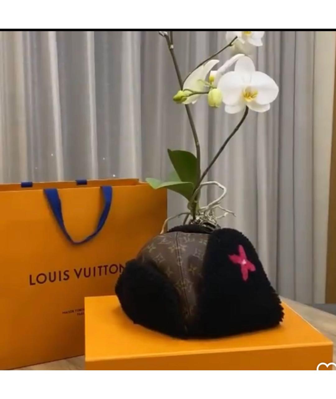 LOUIS VUITTON Коричневая кожаная шапка, фото 7