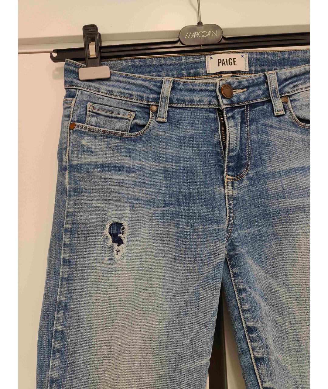PAIGE Голубые хлопковые джинсы слим, фото 4