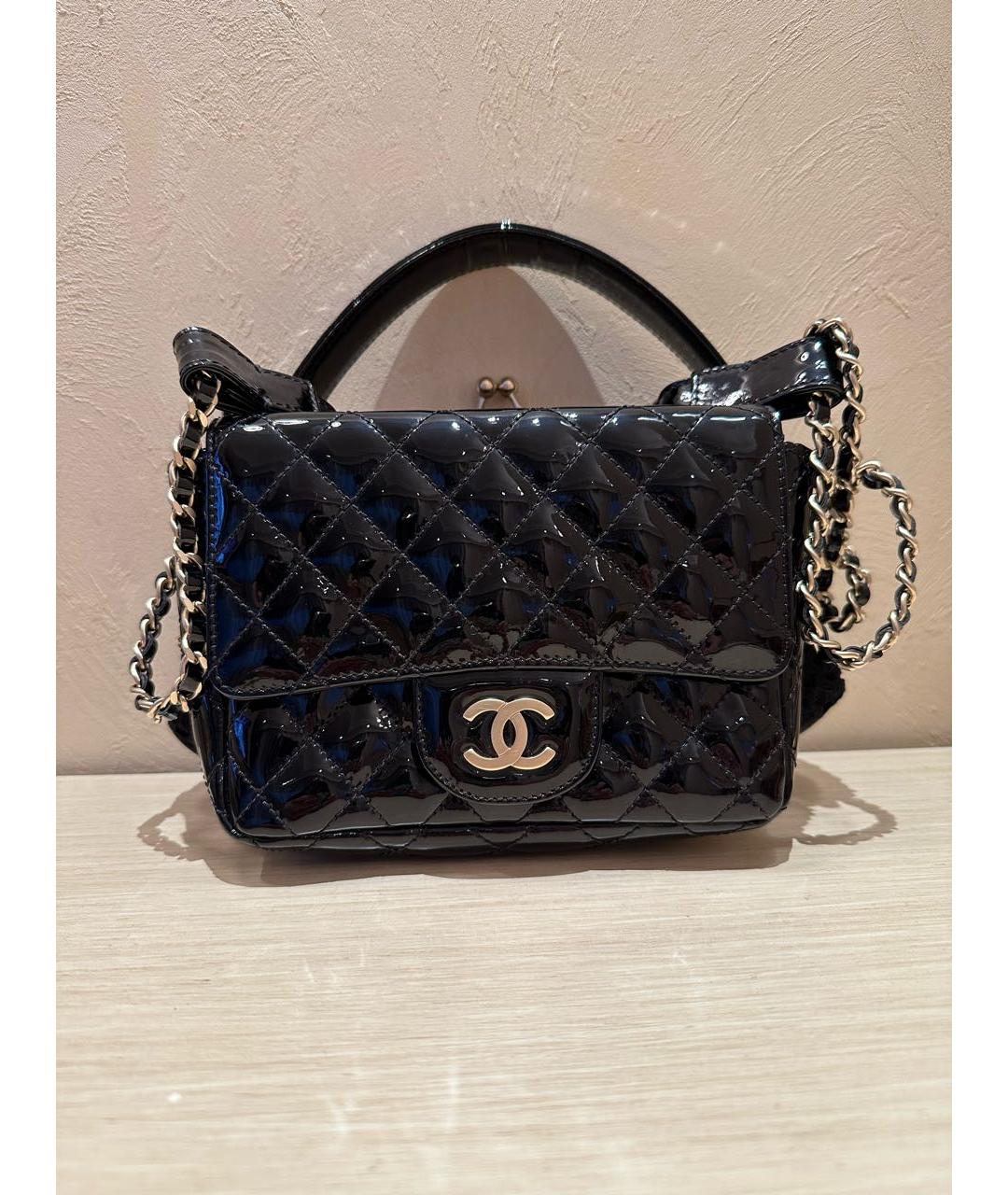 CHANEL Черная сумка с короткими ручками, фото 9
