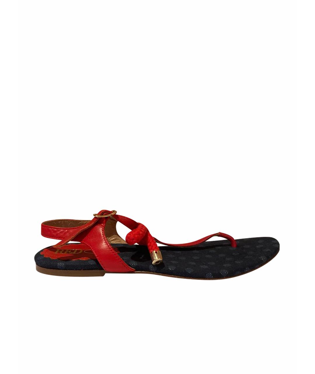 RED VALENTINO Красные кожаные сандалии, фото 1