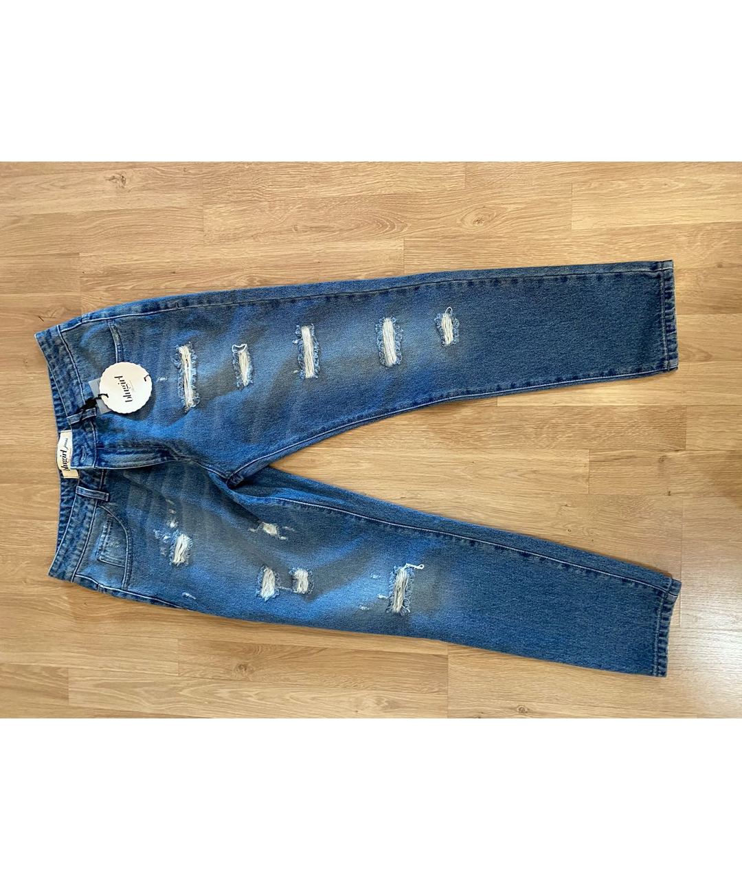 BLUMARINE Синие хлопковые прямые джинсы, фото 5