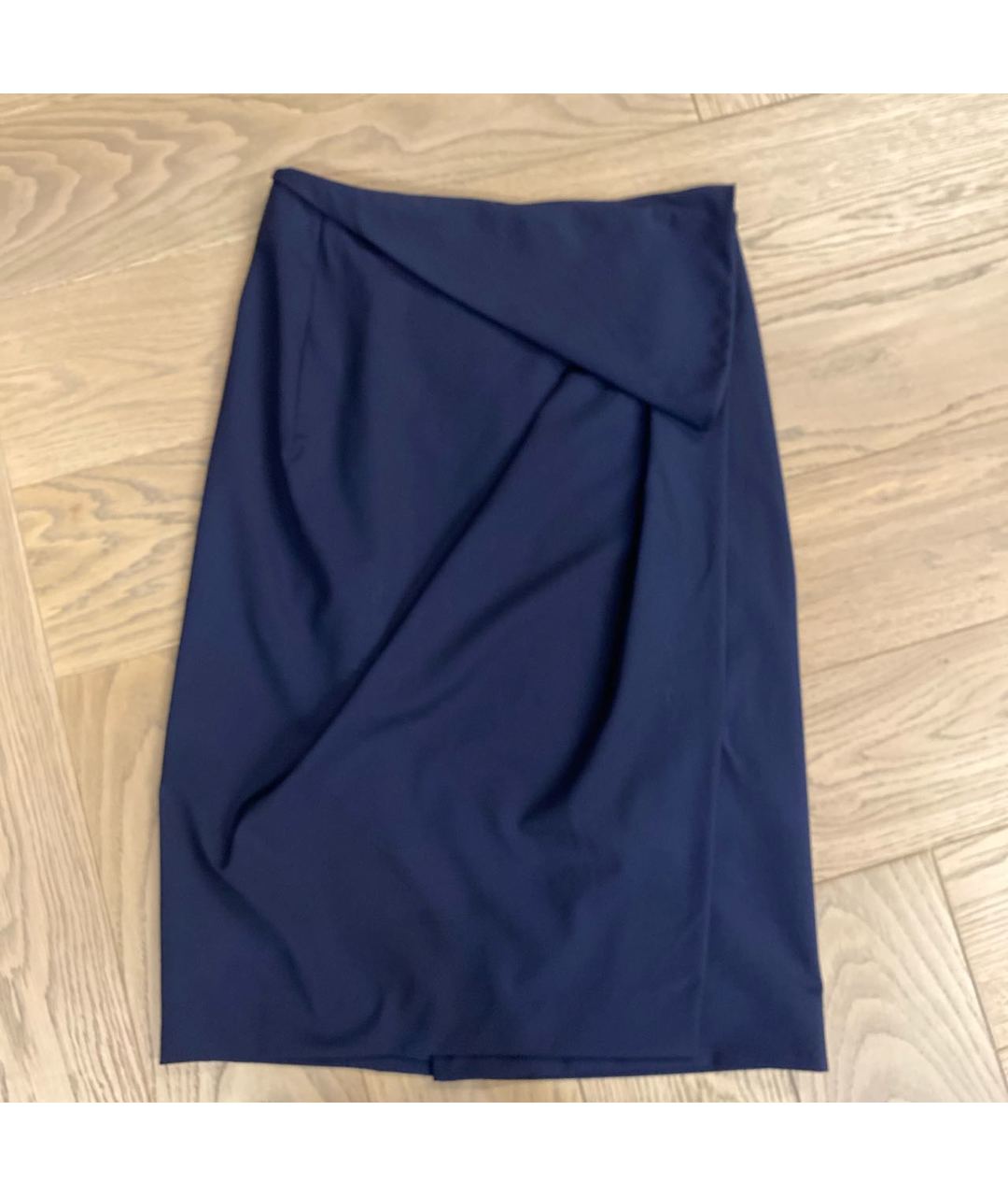 VIONNET Темно-синяя шерстяная юбка миди, фото 5
