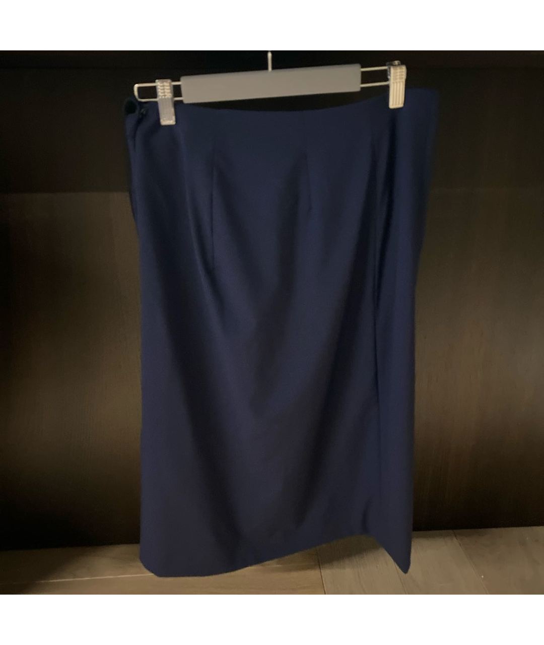 VIONNET Темно-синяя шерстяная юбка миди, фото 3