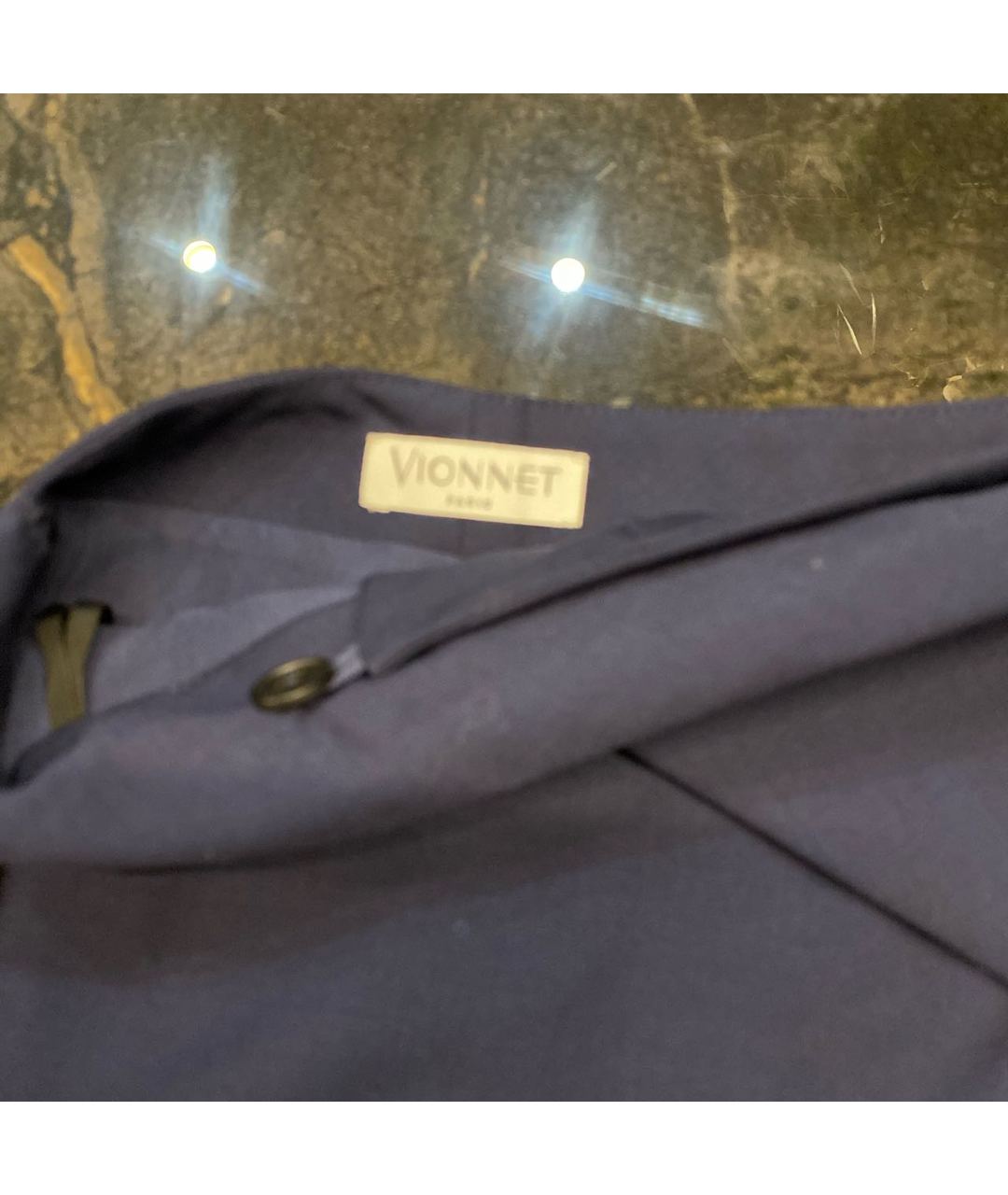 VIONNET Темно-синяя шерстяная юбка миди, фото 4