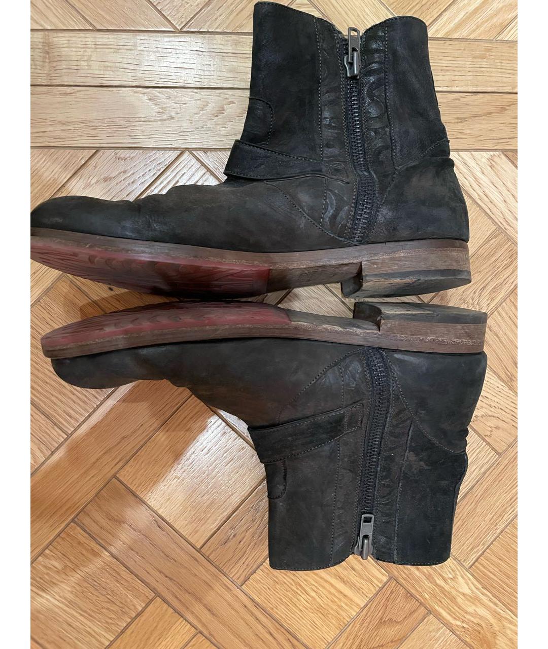 JOHN RICHMOND Коричневые кожаные высокие ботинки, фото 6