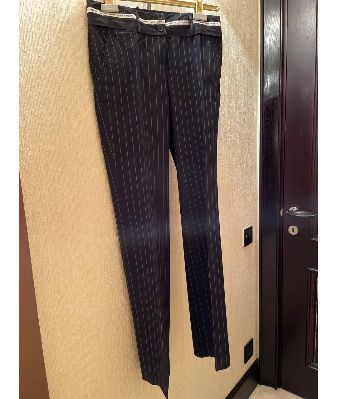 DOLCE&GABBANA Черные хлопковые прямые брюки, фото 6