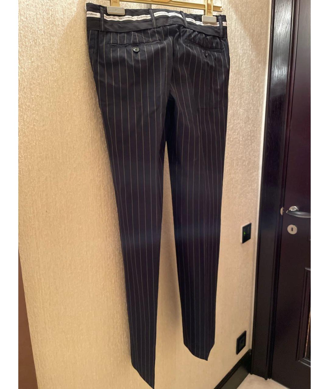 DOLCE&GABBANA Черные хлопковые прямые брюки, фото 2
