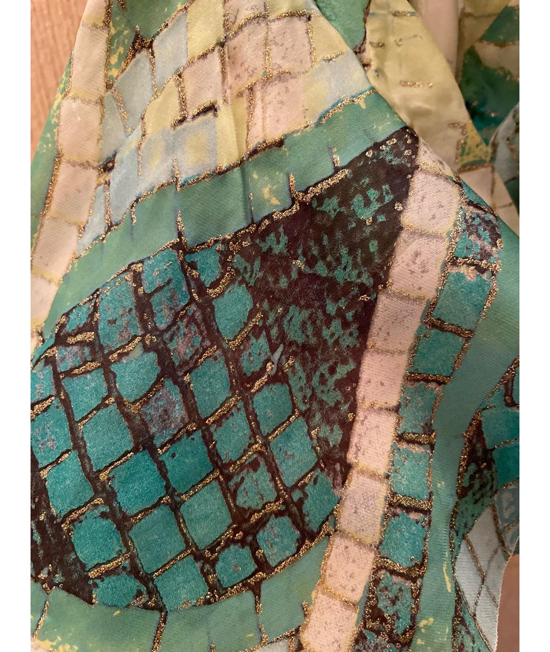 ROBERTO CAVALLI Салатовый шелковый костюм с юбками, фото 4