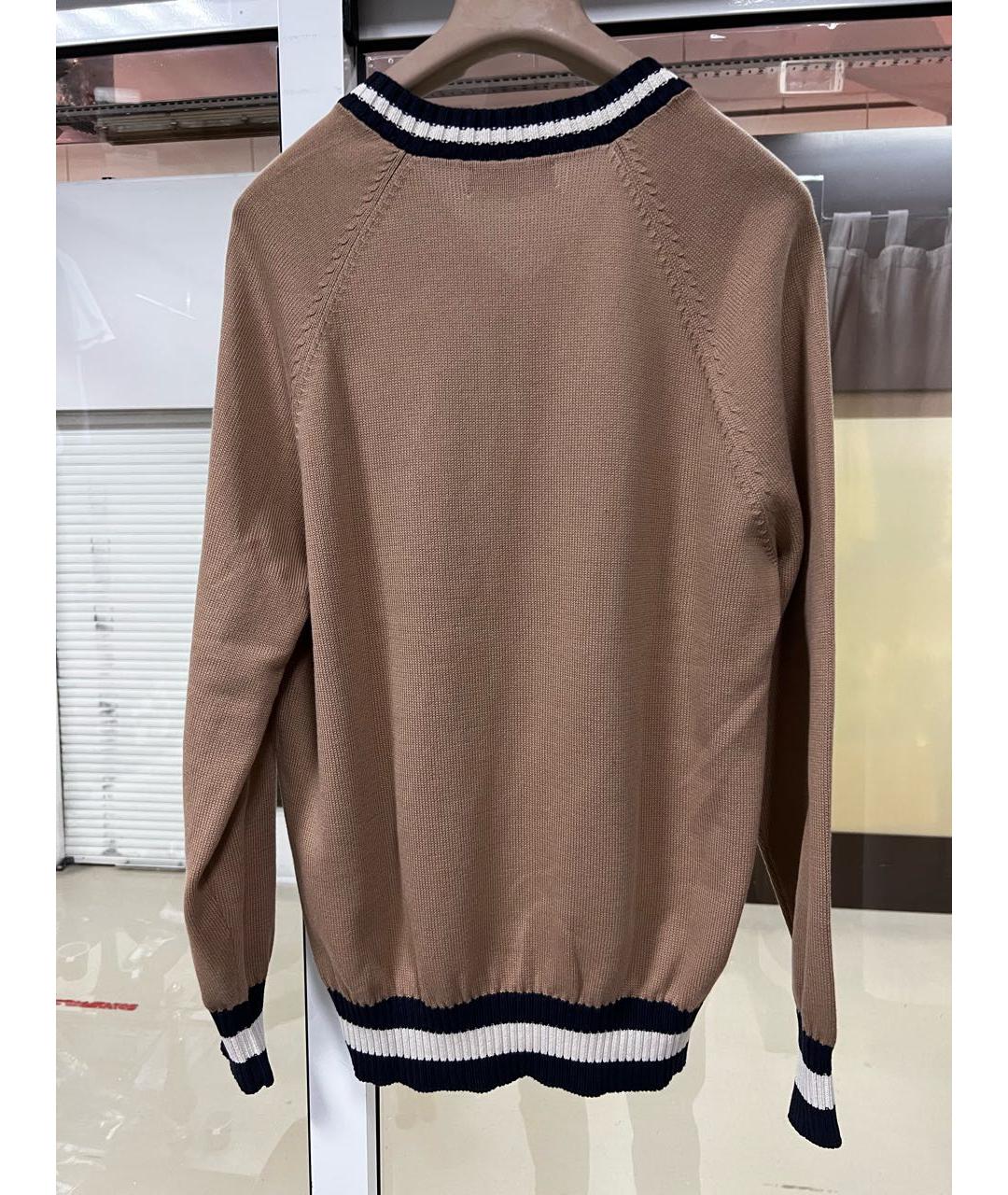 BRUNELLO CUCINELLI Горчичный хлопковый джемпер / свитер, фото 2