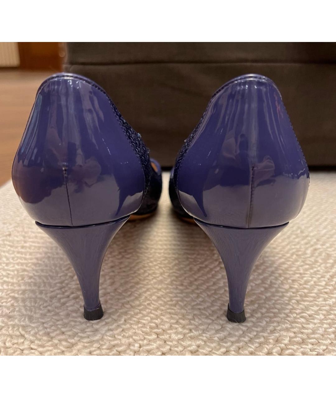EMPORIO ARMANI Фиолетовые кожаные туфли, фото 4