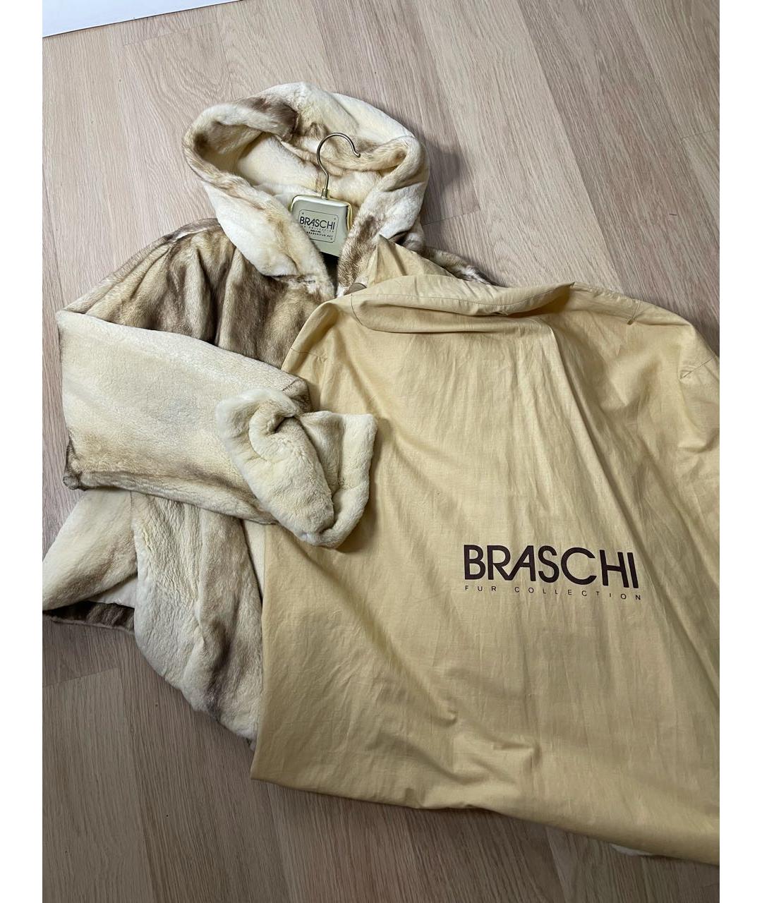 BRASCHI Бежевая меховая шуба, фото 3