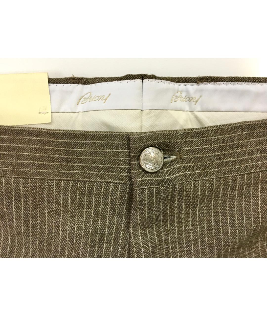 BRIONI Коричневые шерстяные повседневные брюки, фото 9