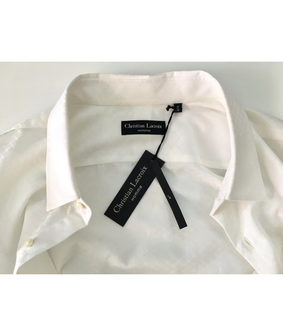 CHRISTIAN LACROIX Белая хлопковая классическая рубашка, фото 3