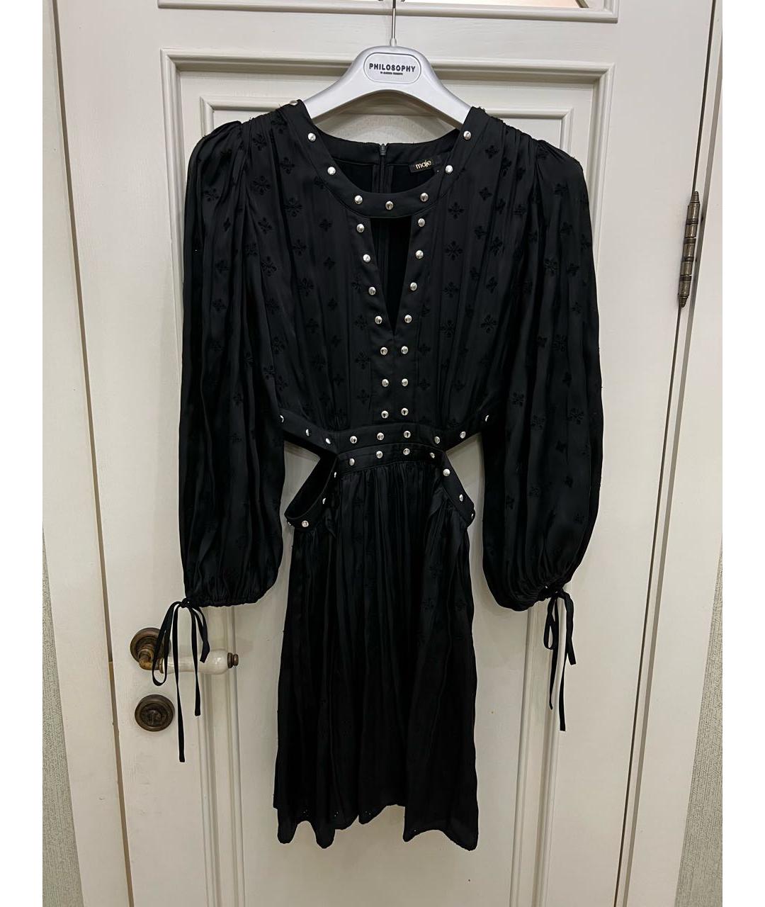 MAJE Черное полиэстеровое повседневное платье, фото 9
