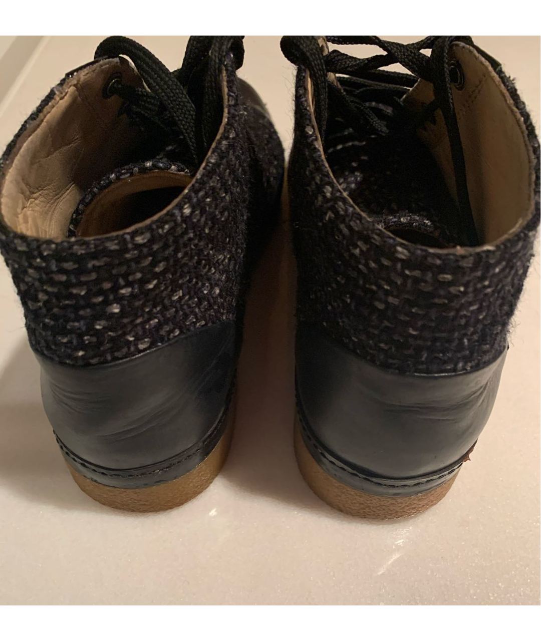 CHANEL PRE-OWNED Черные текстильные ботинки, фото 4
