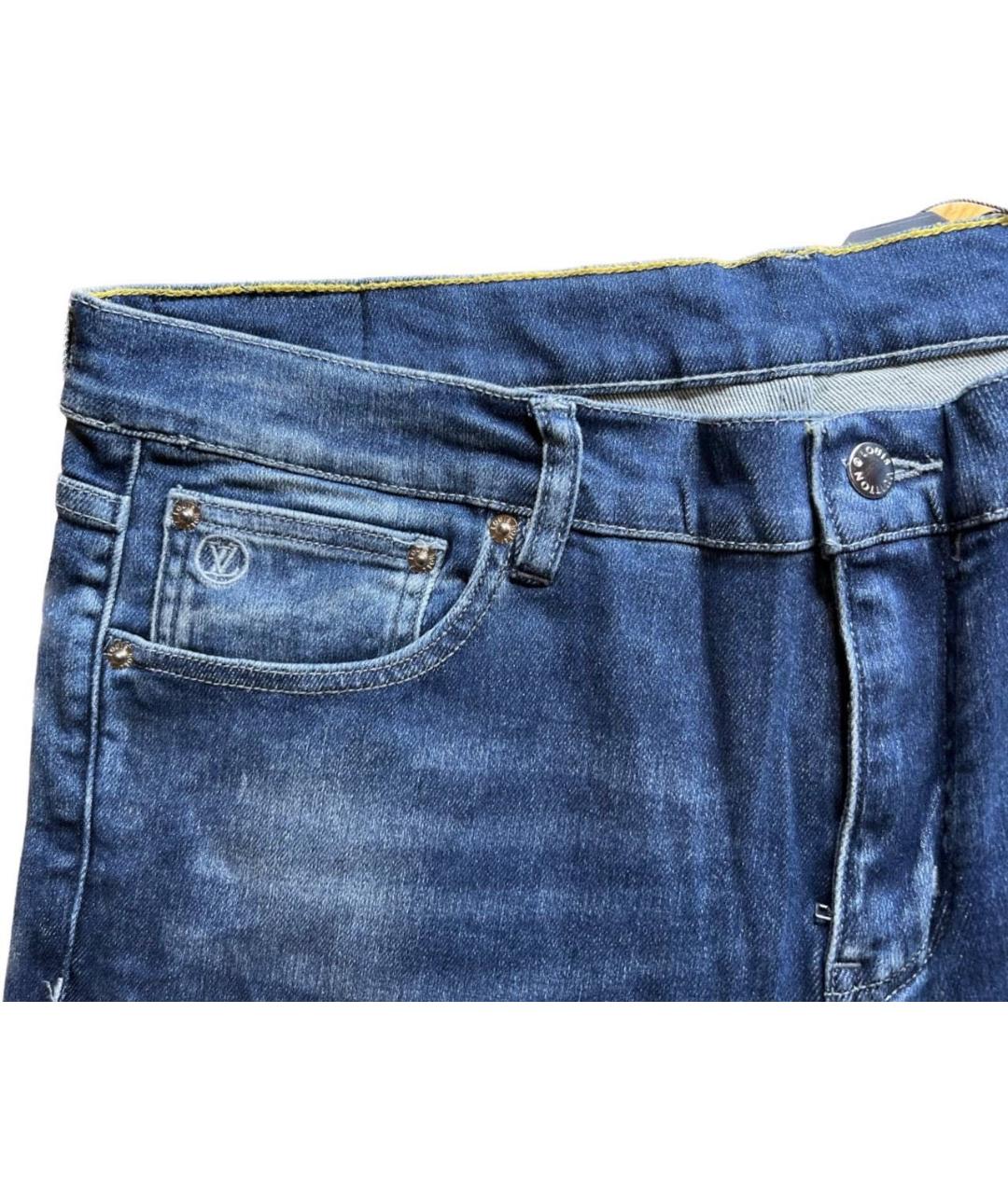 LOUIS VUITTON Синие хлопковые джинсы скинни, фото 4