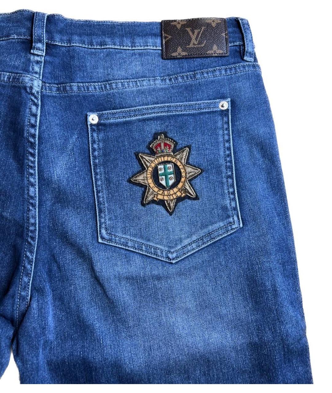 LOUIS VUITTON Синие хлопковые джинсы скинни, фото 5